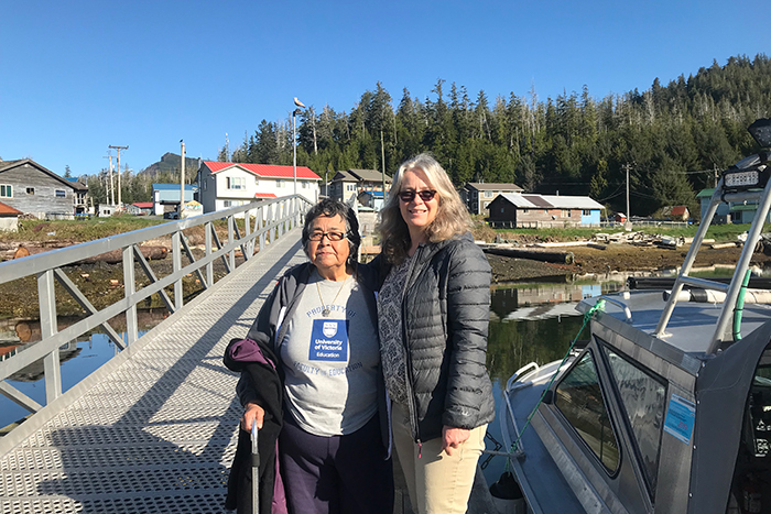 NIC’s Bachelor of Science in Nursing faculty Dr. Evelyn Voyageur (left) and Joanna Fraser (right) visit a remote community