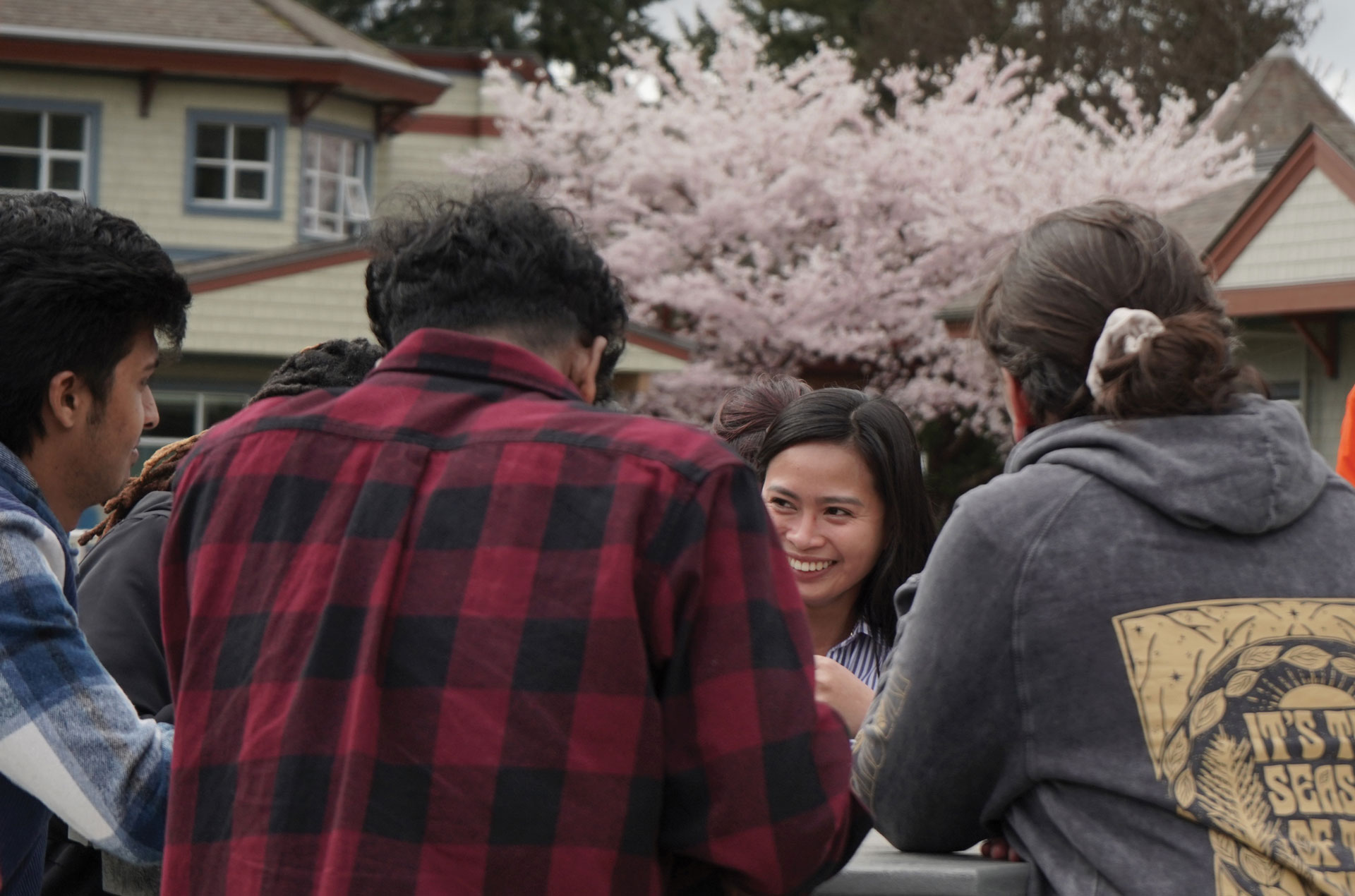 Students gather at an outdoor NIC event