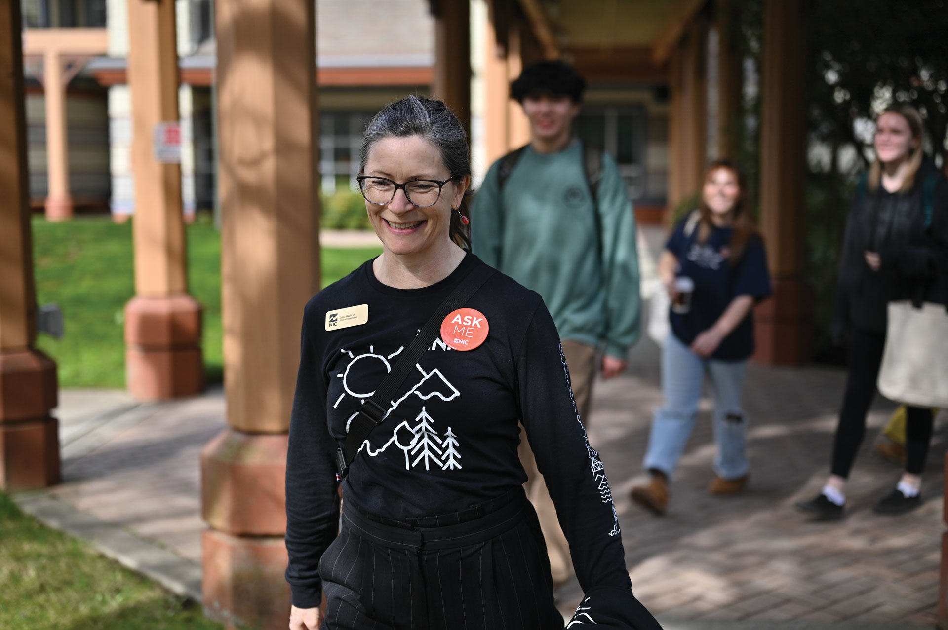 NIC recruiter leads a tour at the Comox Valley campus.