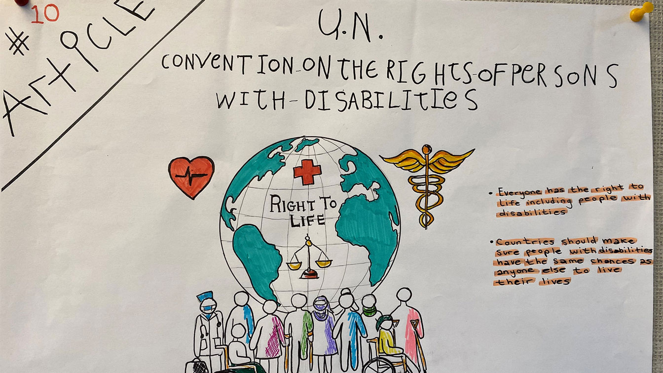 A poster about rights for persons with disabilities