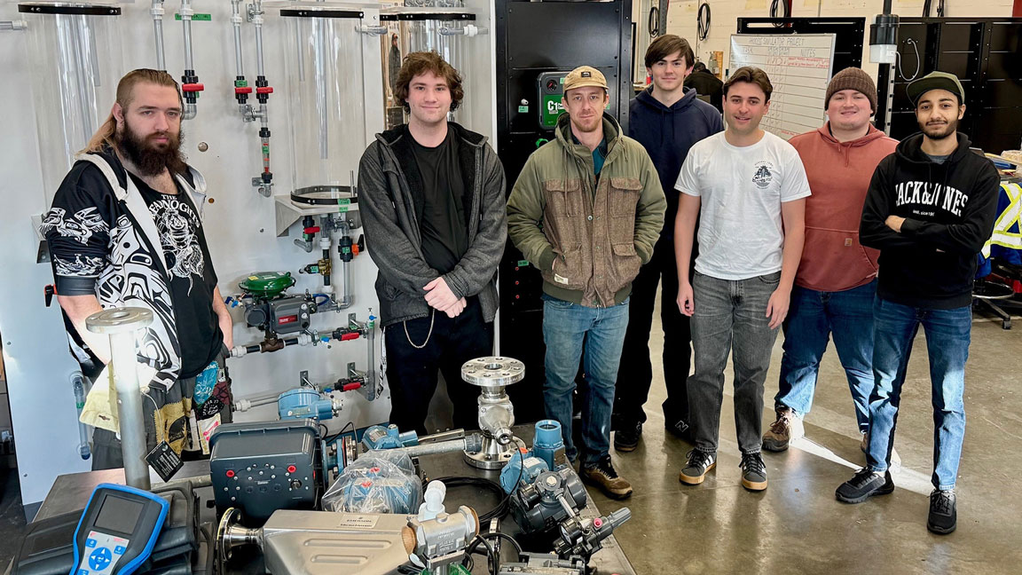 Trades students display new equipment they can use in class